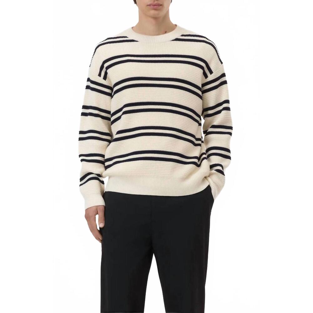 NEW CLOSED striped crewneck jumper sweater in ivory